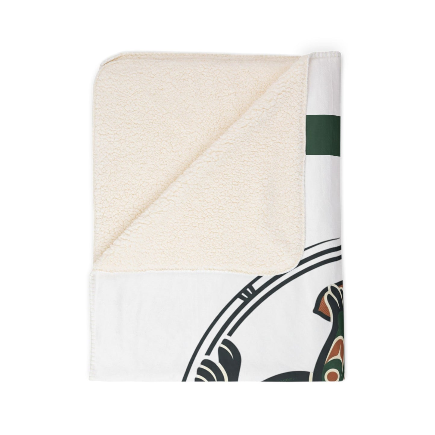 Acorn Keeper Sherpa Blanket – Cozy Fleece Throw with Indigenous-Inspired Art