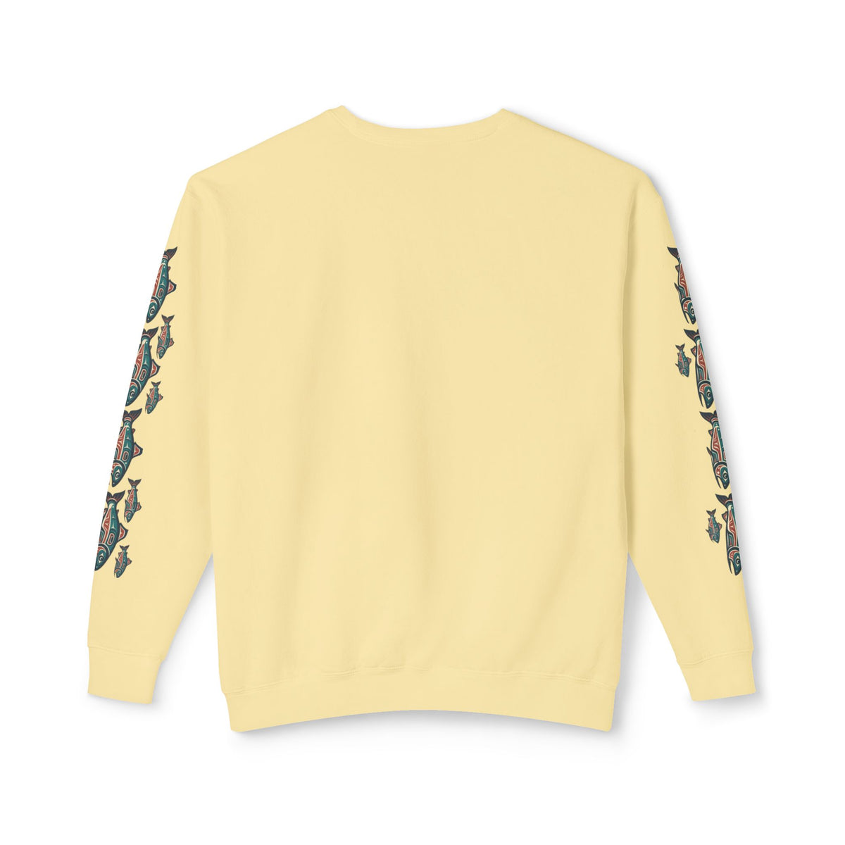 Provider Pullover Crewneck Sweatshirt — Tribal Salmon Sleeve Design