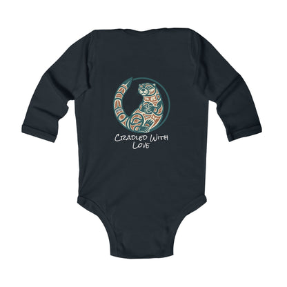 Momma's Little Otter Infant Bodysuit — "Cradled With Love" Long Sleeve Baby Onesie