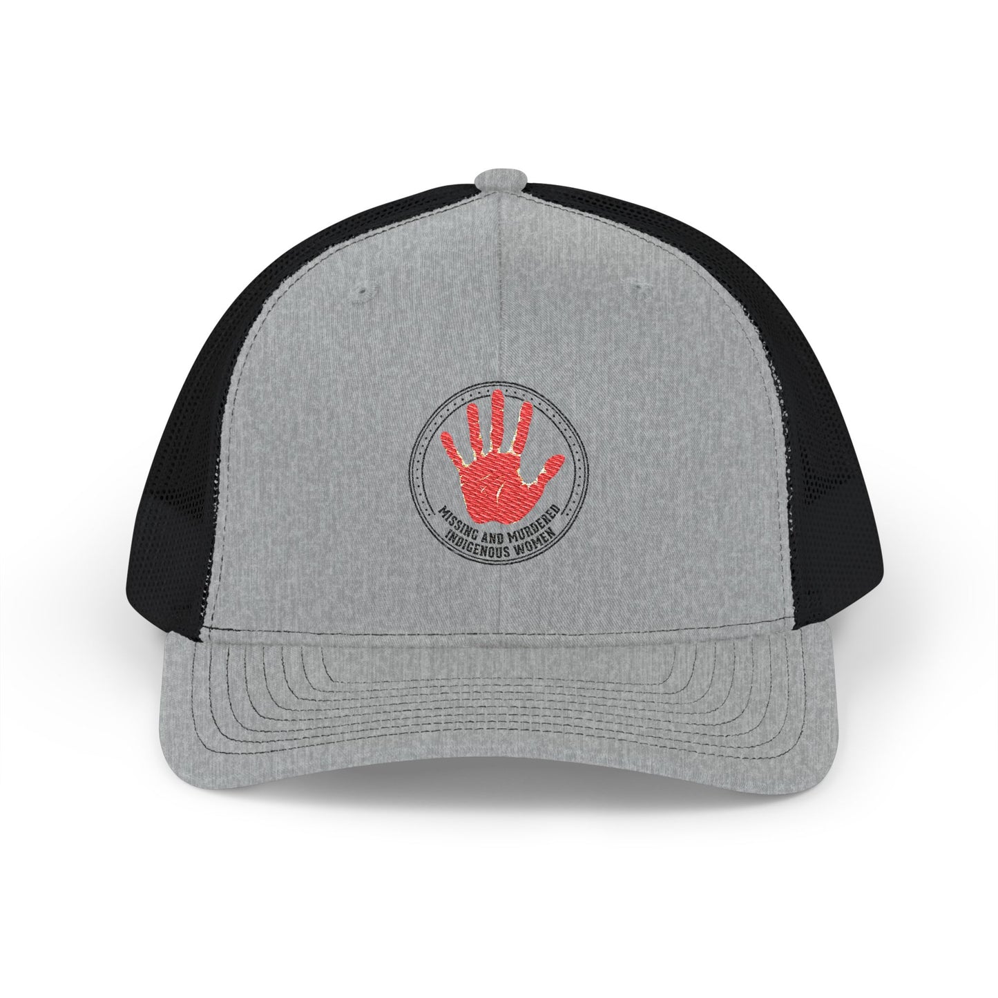 Trucker Cap — Red Handprint 'Stop Human Trafficking' Awareness Hat