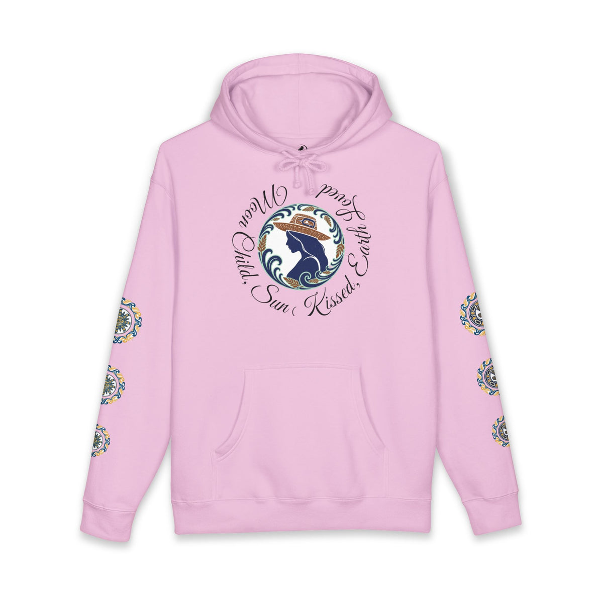 Moon Child Hoodie — Coast Salish Celestial Graphic Hooded Sweatshirt