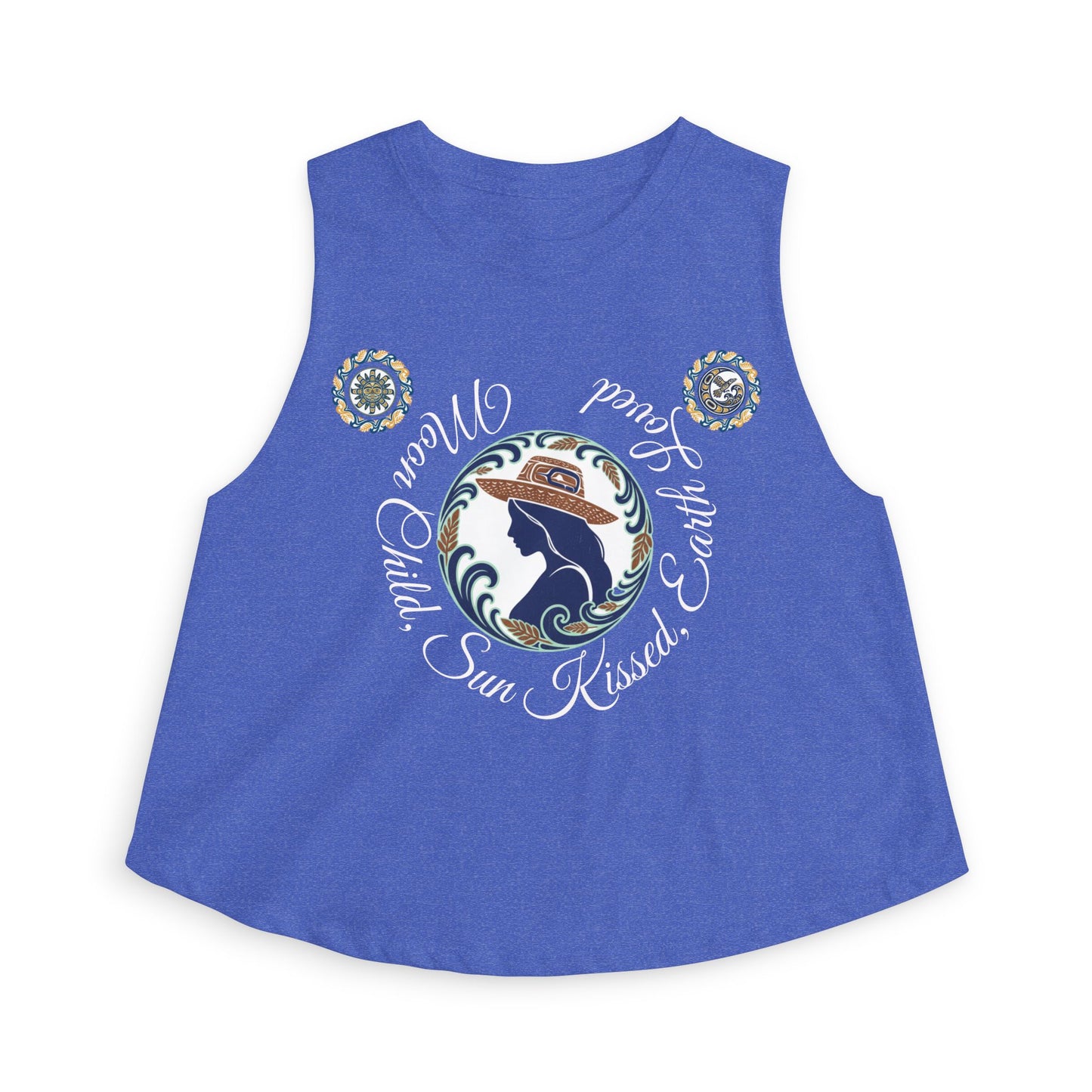 Crop Top — "Moon Child" Coast Salish Celestial Graphic