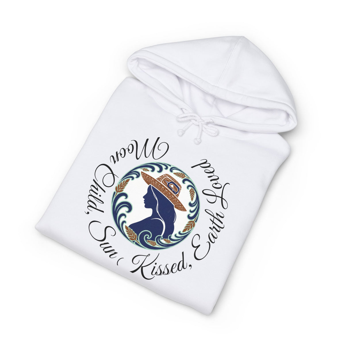Moon Child Hoodie — Coast Salish Celestial Graphic Hooded Sweatshirt