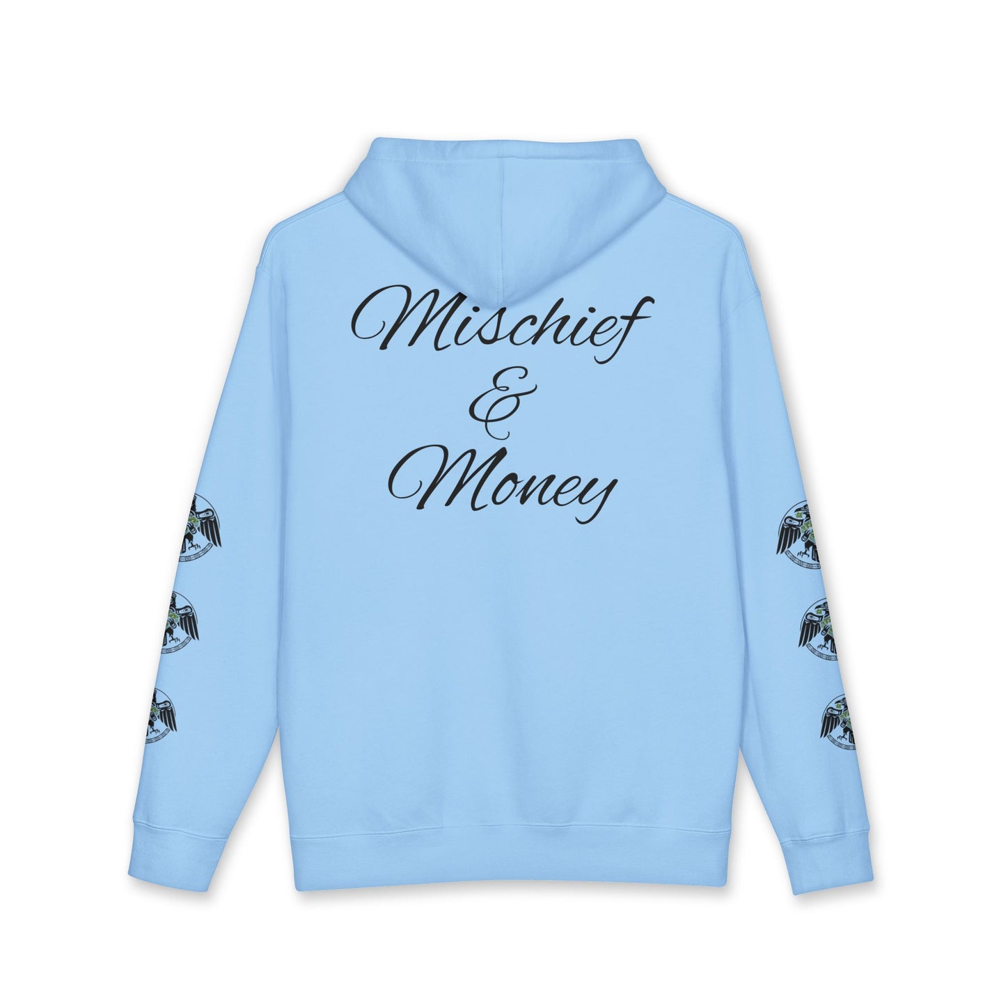 Mischief & Money Hoodie — Raven Graphic Pullover