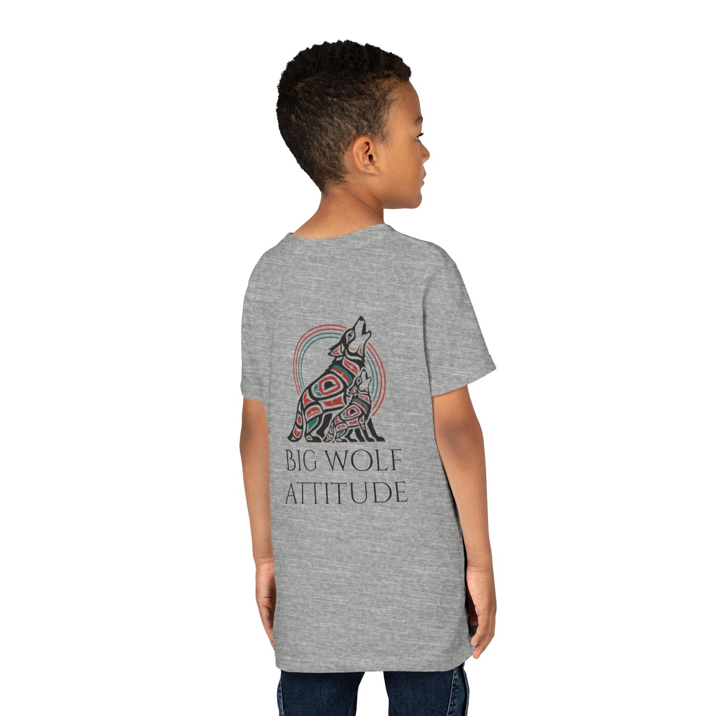 Youth Little Wolf Spirit Tee — "Little Wolf Spirit / Big Wolf Attitude" Kids Graphic T-Shirt
