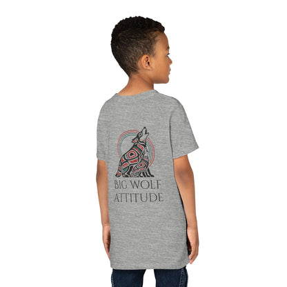 Youth Little Wolf Spirit Tee — "Little Wolf Spirit / Big Wolf Attitude" Kids Graphic T-Shirt