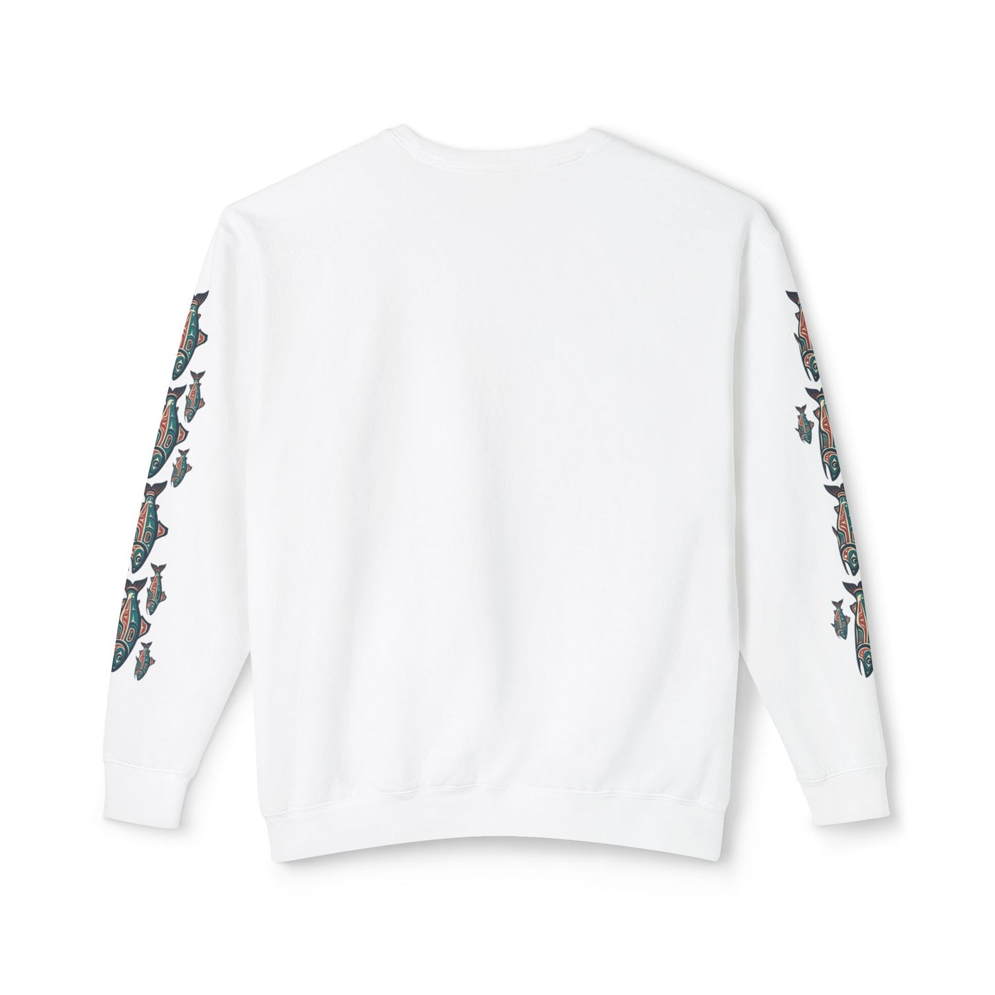 Provider Pullover Crewneck Sweatshirt — Tribal Salmon Sleeve Design