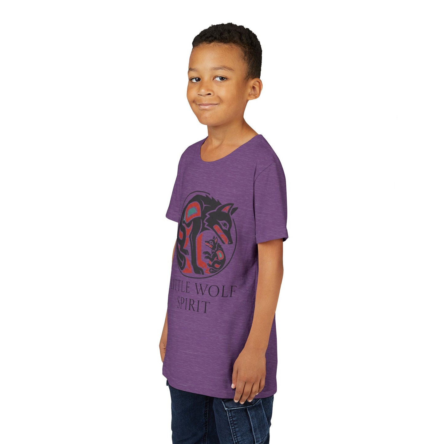 Youth Little Wolf Spirit Tee — "Little Wolf Spirit / Big Wolf Attitude" Kids Graphic T-Shirt