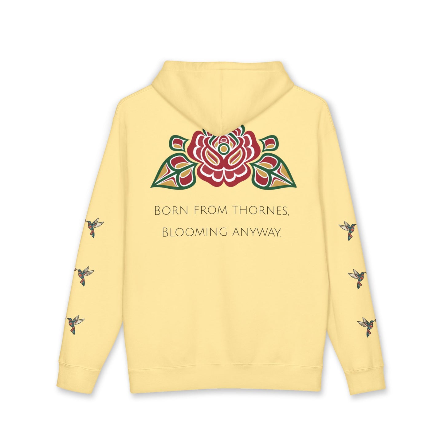 Floral Resilience Hoodie — "Not a Delicate Rose" Rose Graphic