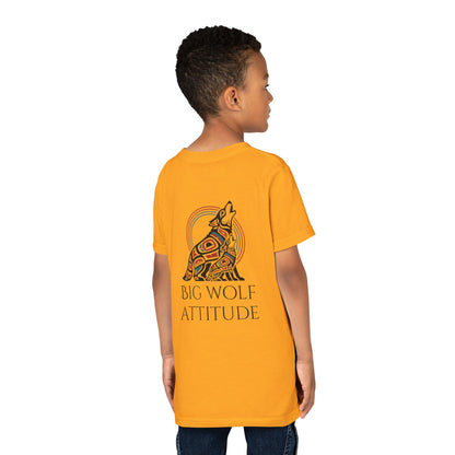 Youth Little Wolf Spirit Tee — "Little Wolf Spirit / Big Wolf Attitude" Kids Graphic T-Shirt