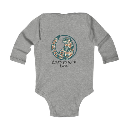 Momma's Little Otter Infant Bodysuit — "Cradled With Love" Long Sleeve Baby Onesie