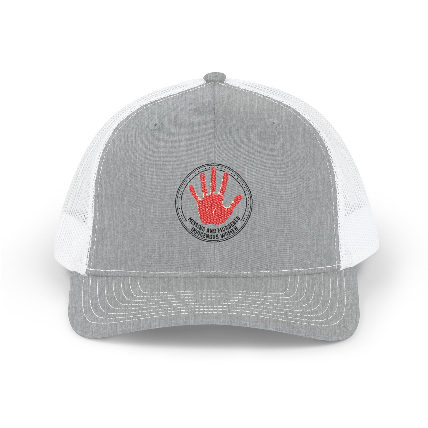 Trucker Cap — Red Handprint 'Stop Human Trafficking' Awareness Hat