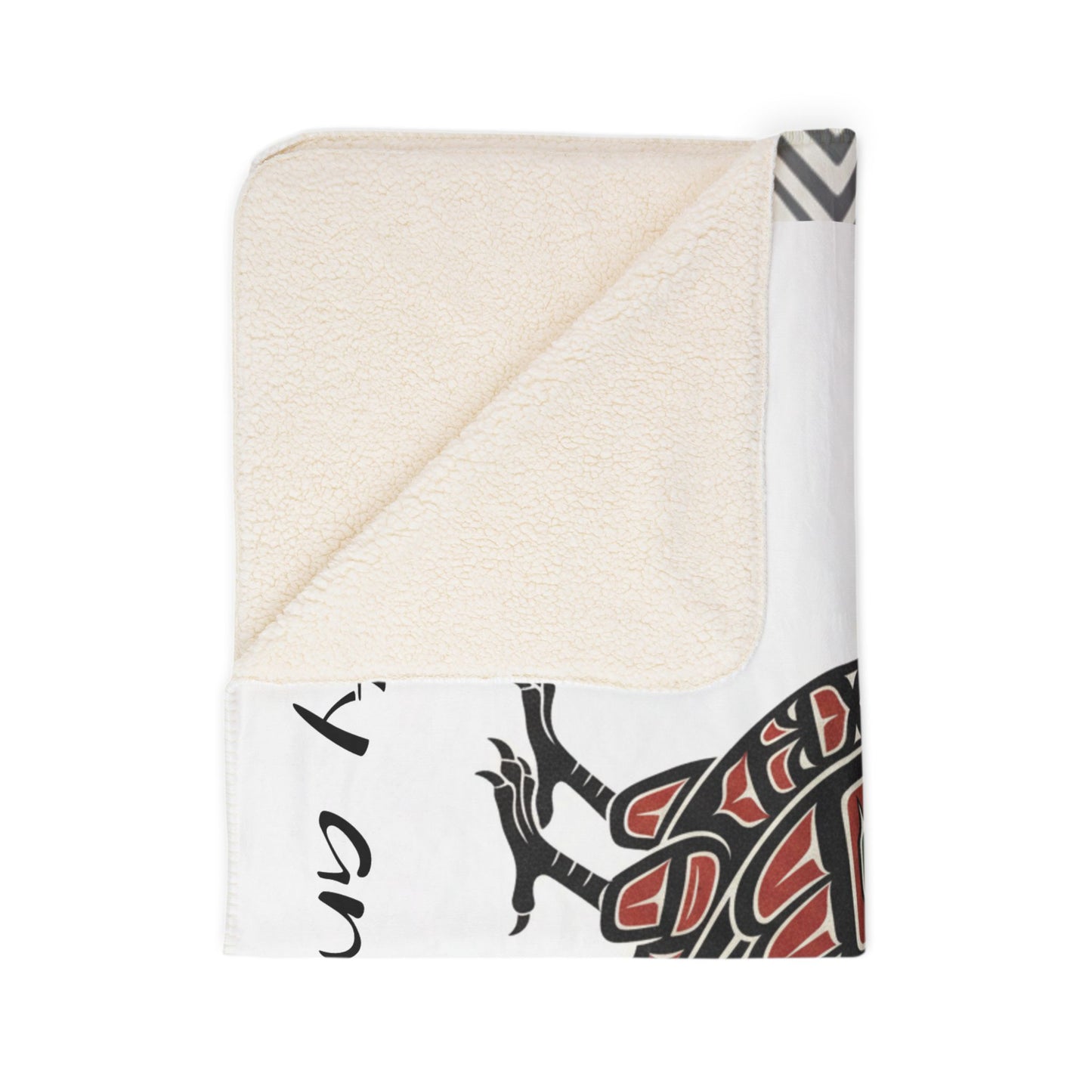 Crafty and Wise Sherpa Blanket — Native Raven & Pine Fleece Throw