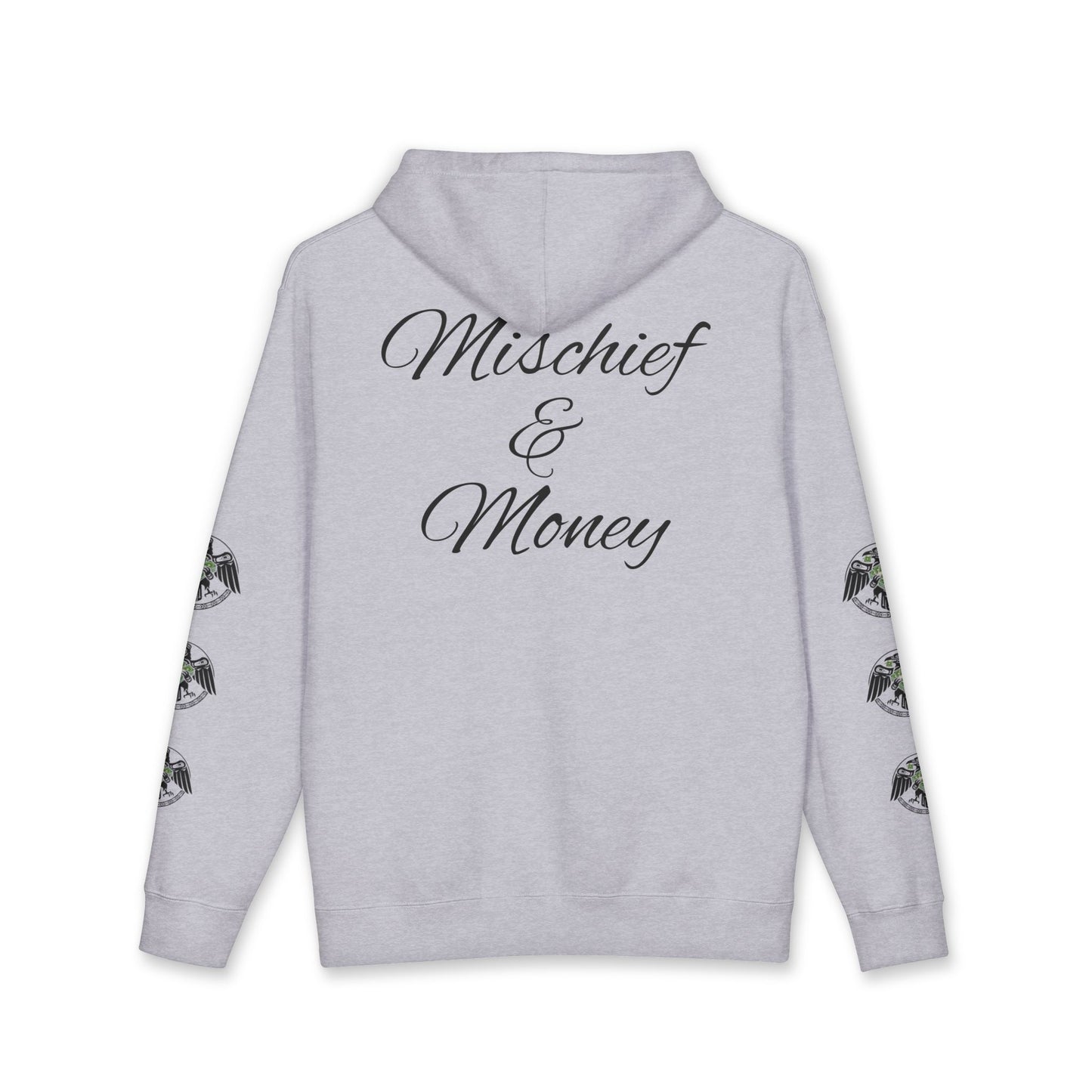 Mischief & Money Hoodie — Raven Graphic Pullover