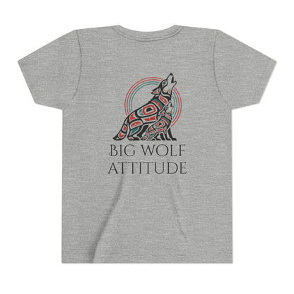 Youth Little Wolf Spirit Tee — "Little Wolf Spirit / Big Wolf Attitude" Kids Graphic T-Shirt
