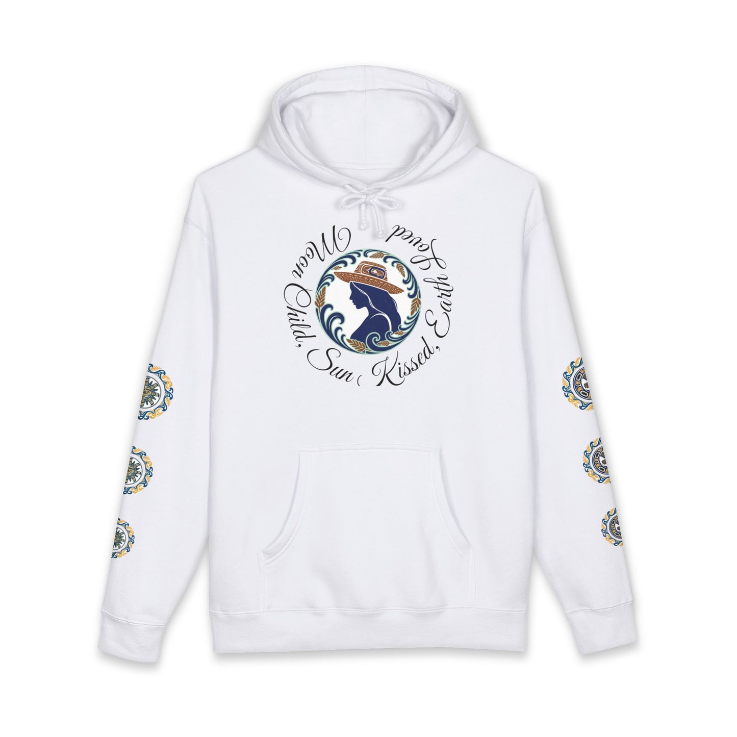 Moon Child Hoodie — Coast Salish Celestial Graphic Hooded Sweatshirt