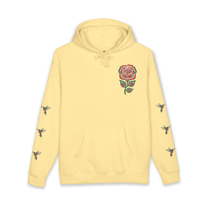 Floral Resilience Hoodie — "Not a Delicate Rose" Rose Graphic