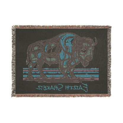Earth Shaker Woven Blanket — Native Buffalo Tapestry Throw