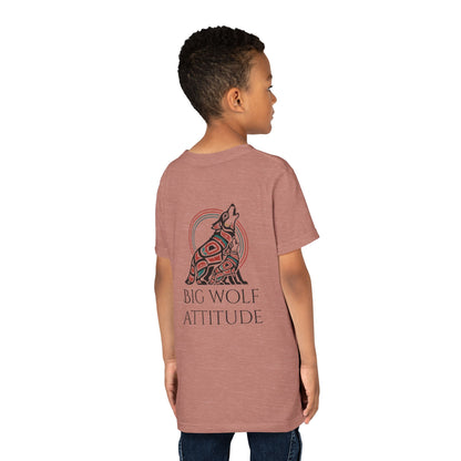 Youth Little Wolf Spirit Tee — "Little Wolf Spirit / Big Wolf Attitude" Kids Graphic T-Shirt