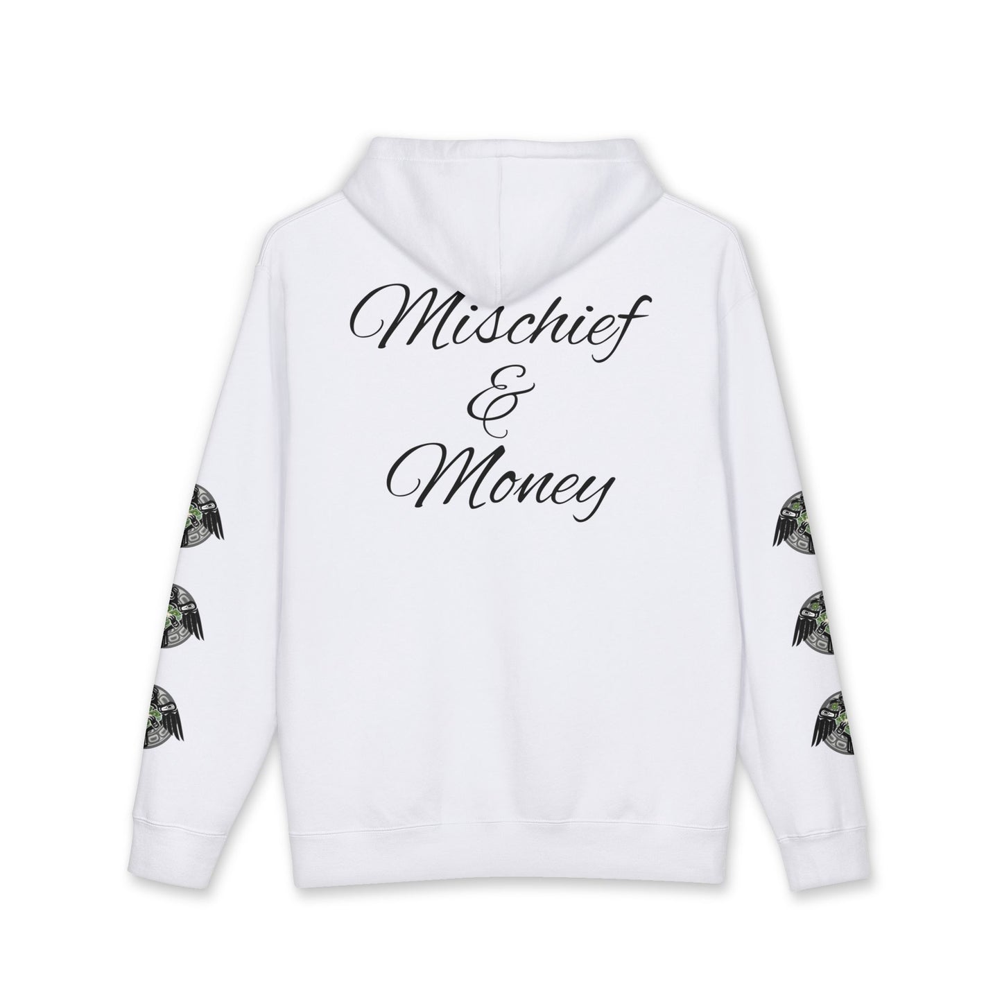Mischief & Money Hoodie — Raven Graphic Pullover