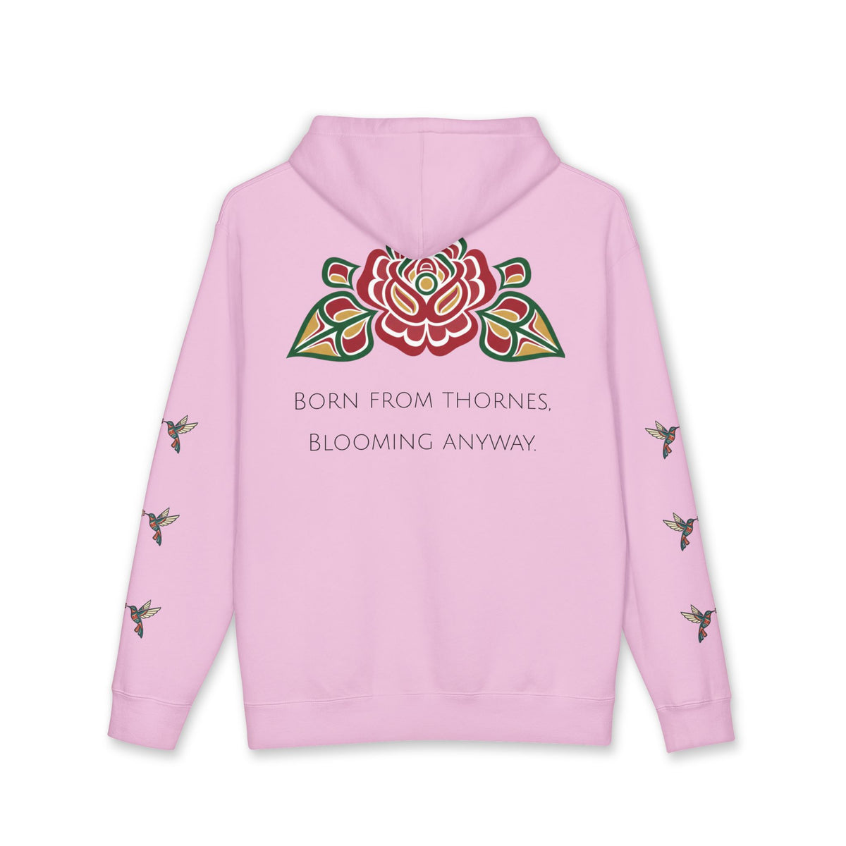 Floral Resilience Hoodie — "Not a Delicate Rose" Rose Graphic