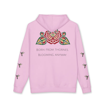 Floral Resilience Hoodie — "Not a Delicate Rose" Rose Graphic