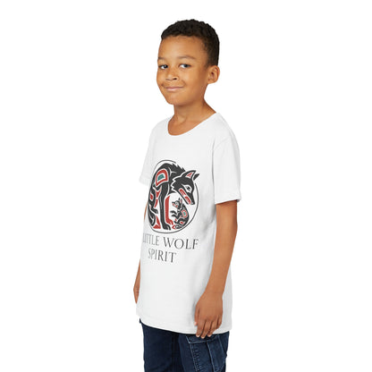 Youth Little Wolf Spirit Tee — "Little Wolf Spirit / Big Wolf Attitude" Kids Graphic T-Shirt
