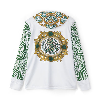Tradition with Motion Athletic Hoodie — Green Ornamental AOP Warmup Top