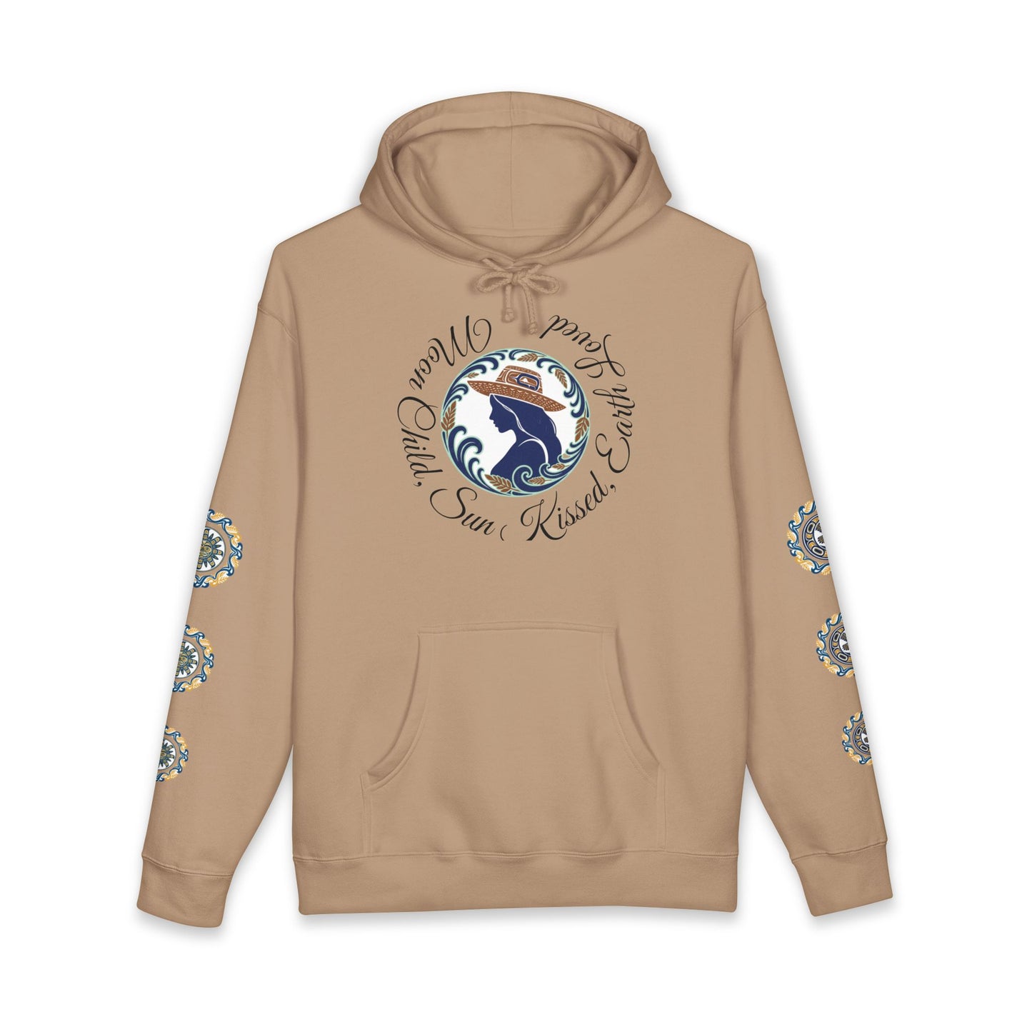 Moon Child Hoodie — Coast Salish Celestial Graphic Hooded Sweatshirt