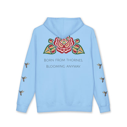 Floral Resilience Hoodie — "Not a Delicate Rose" Rose Graphic