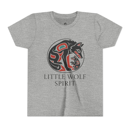 Youth Little Wolf Spirit Tee — "Little Wolf Spirit / Big Wolf Attitude" Kids Graphic T-Shirt
