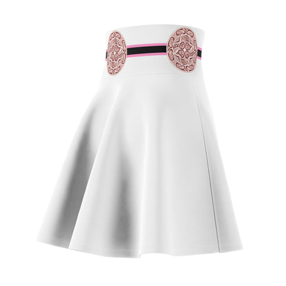 Blush Band Butterfly Skater — Pink Emblem AOP Women's Skater Skirt