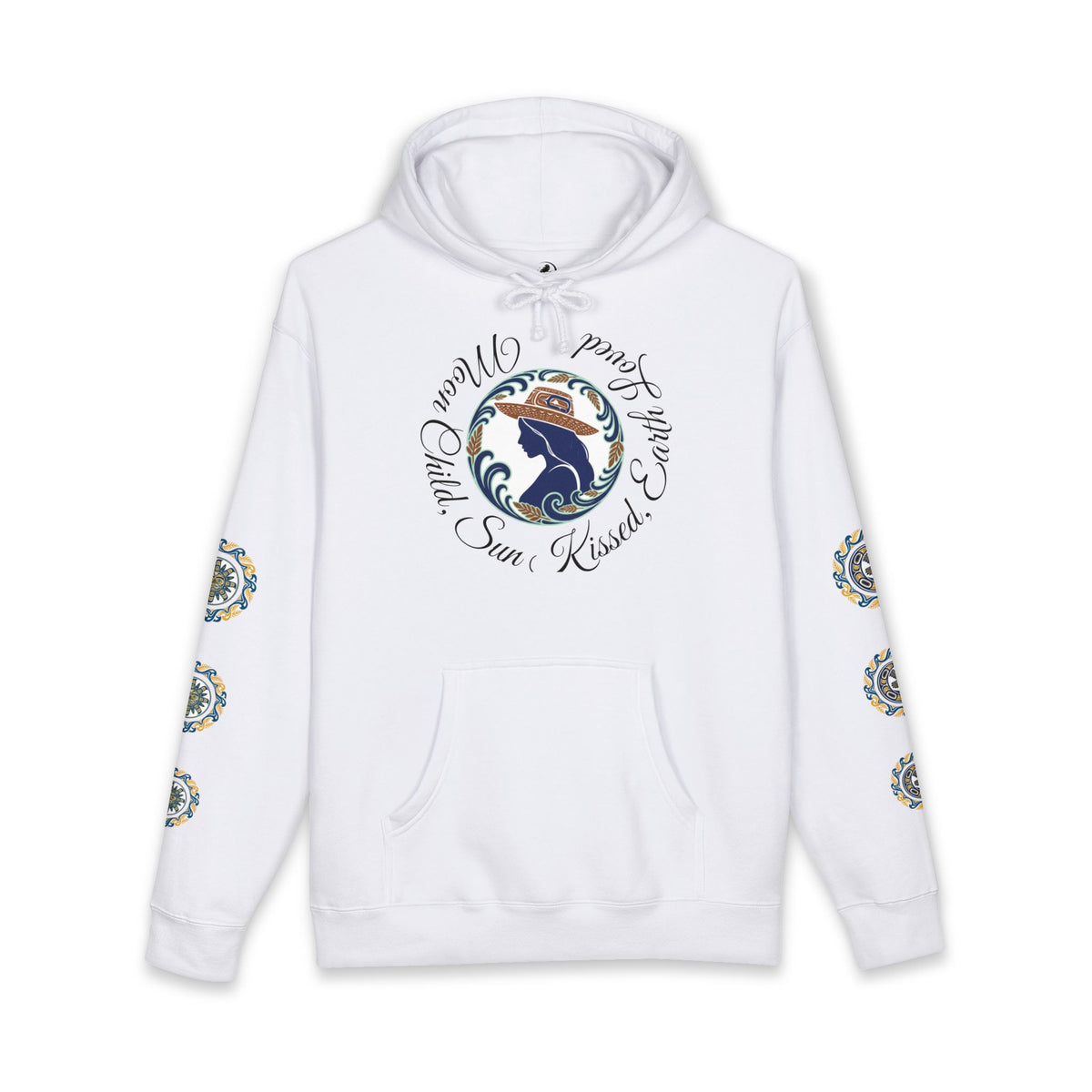 Moon Child Hoodie — Coast Salish Celestial Graphic Hooded Sweatshirt