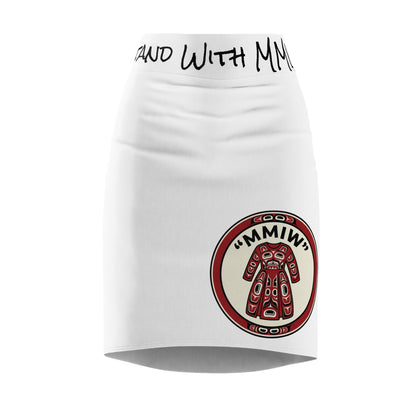 Stand With MMIW Pencil Skirt — Supportive Awareness Tribal Emblem