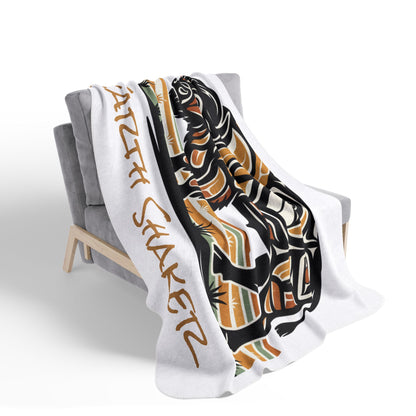 Earth Shaker Fleece Sherpa Blanket — Tribal Bison Cozy Throw