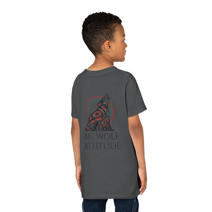 Youth Little Wolf Spirit Tee — "Little Wolf Spirit / Big Wolf Attitude" Kids Graphic T-Shirt