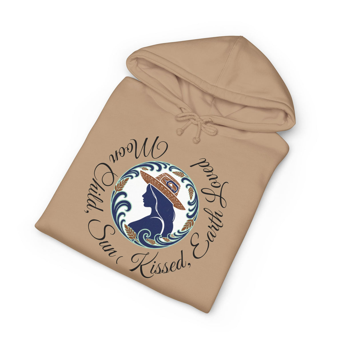 Moon Child Hoodie — Coast Salish Celestial Graphic Hooded Sweatshirt