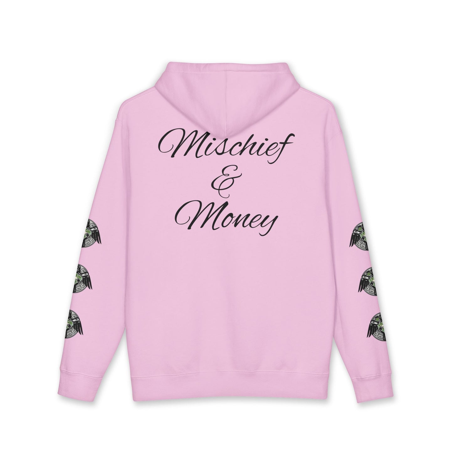 Mischief & Money Hoodie — Raven Graphic Pullover