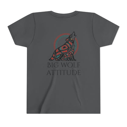 Youth Little Wolf Spirit Tee — "Little Wolf Spirit / Big Wolf Attitude" Kids Graphic T-Shirt
