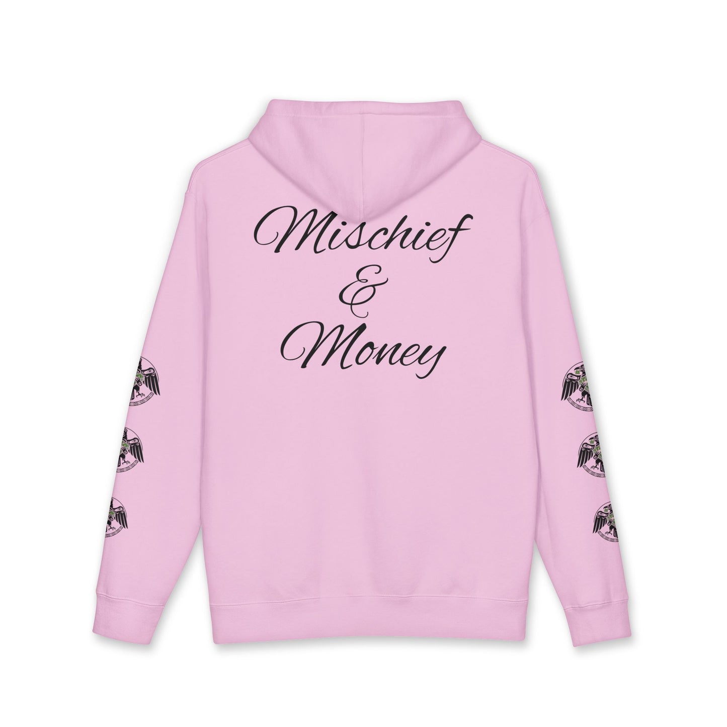 Mischief & Money Hoodie — Raven Graphic Pullover