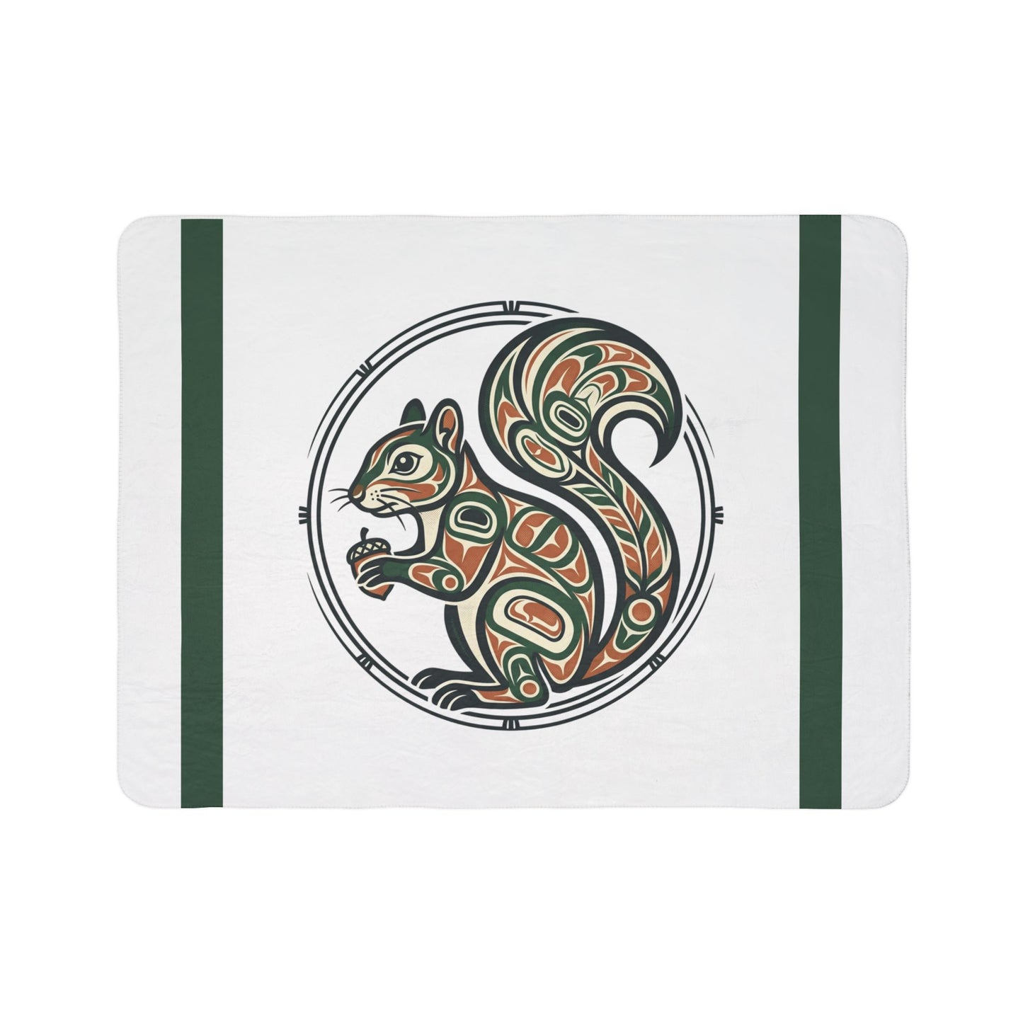 Acorn Keeper Sherpa Blanket – Cozy Fleece Throw with Indigenous-Inspired Art