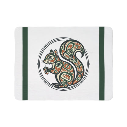 Acorn Keeper Sherpa Blanket – Cozy Fleece Throw with Indigenous-Inspired Art