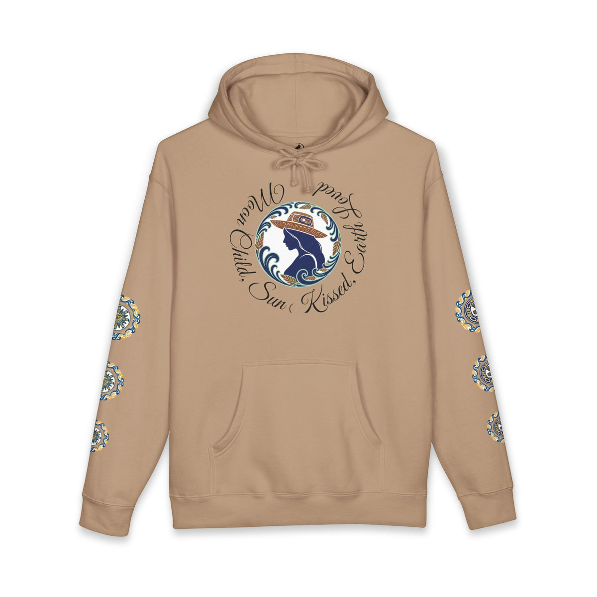 Moon Child Hoodie — Coast Salish Celestial Graphic Hooded Sweatshirt