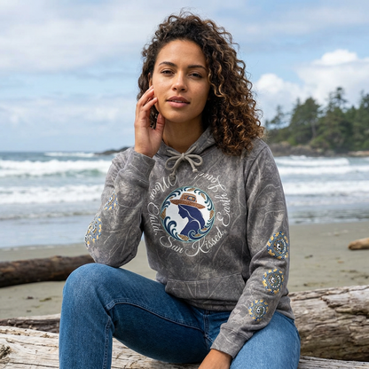 Moon Child Hoodie — Coast Salish Celestial Graphic Hooded Sweatshirt