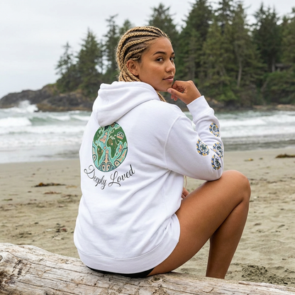 Moon Child Hoodie — Coast Salish Celestial Graphic Hooded Sweatshirt