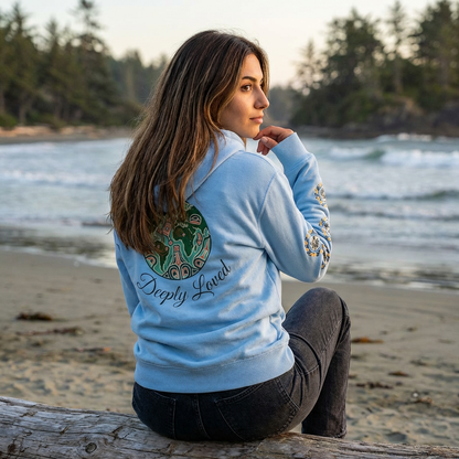 Moon Child Hoodie — Coast Salish Celestial Graphic Hooded Sweatshirt
