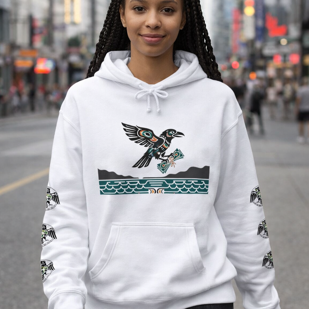 Mischief & Money Hoodie — Raven Graphic Pullover