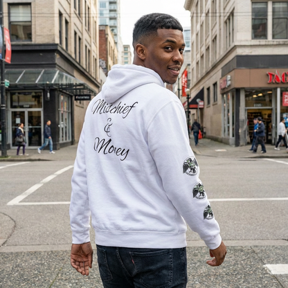 Mischief & Money Hoodie — Raven Graphic Pullover