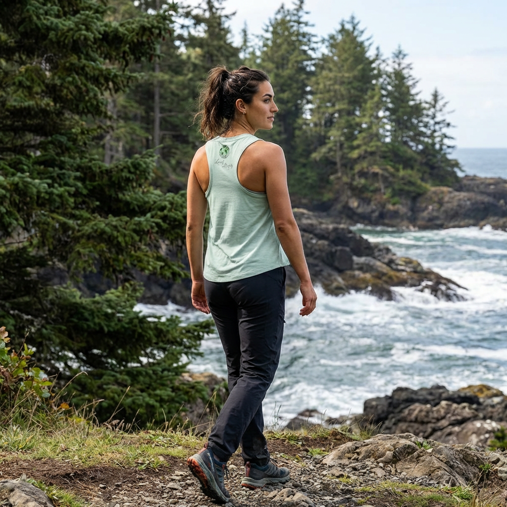 Crop Top — "Moon Child" Coast Salish Celestial Graphic