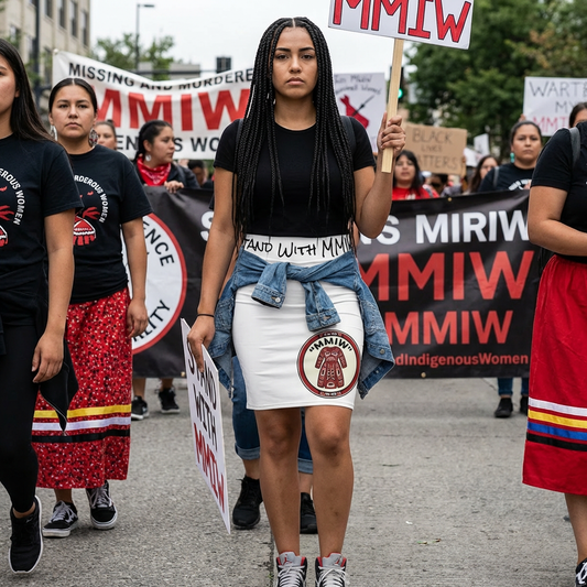 Stand With MMIW Pencil Skirt — Supportive Awareness Tribal Emblem